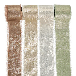 4 Rolls 4 Colors Satin Frayed Ribbon&nbsp;SRIB-TA0001-19