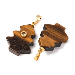 Natural Tiger Eye Pendants&nbsp;G-P628-04G-02
