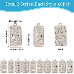 20Pcs 2 Styles Alloy Rhinestone Pendants&nbsp;FIND-SC0013-90