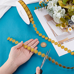 Sparkle Polyester Flower Lace Trim Ribbon&nbsp;OCOR-WH0105-095A