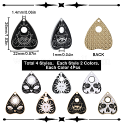 32Pcs 8 Styles Alloy Enamel Pendants&nbsp;ENAM-SC0005-13A