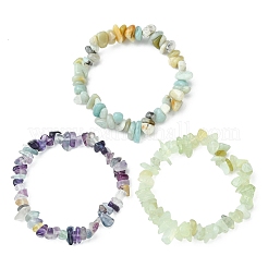 3Pcs 3 Style Natural Mixed Gemstone Chips Beaded Stretch Bracelets Set for Women&nbsp;BJEW-FZ00006