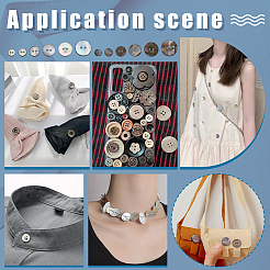 120Pcs 6 Styles 2-Hole Natural Shell Buttons&nbsp;BUTT-FG0001-47
