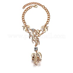Wave Shape Zinc Alloy Rhinestone Link Ring Bracelets&nbsp;FS-WGF2CBB-01