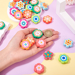 32Pcs 8 Styles Flower PVC Beads&nbsp;KY-TA0001-49
