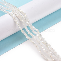 Half Plated Faceted Rondelle Electroplate Imitation Jade Glass Bead Strands&nbsp;X-EGLA-D020-3x2mm-05
