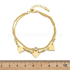 Brass Micro Pave Clear Cubic Zirconia Multi-strand Bracelets&nbsp;BJEW-U020-11G