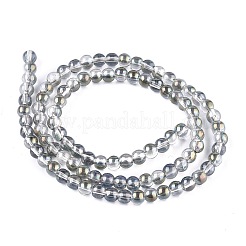Full Rainbow Plated Round Electroplated Glass Beads Strands&nbsp;EGLA-I002-4mm-01