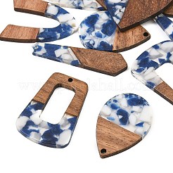 Walnut Wood & Transparent Resin Pendants&nbsp;WD-CBA583A-18