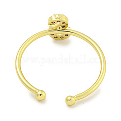 Rack Plating Brass Open Cuff Rings for Women&nbsp;RJEW-F162-02G-S