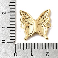 Brass Micro Pave Clear Cubic Zirconia Butterfly Connector Charms&nbsp;KK-A296-47B-G