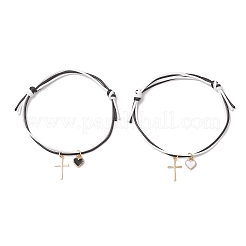 2Pcs Adjustable Waxed Polyester Cord Bracelets&nbsp;BJEW-JB11788