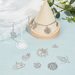 20Pcs 10 Styles 304 Stainless Steel Laser Cut Charms&nbsp;STAS-UN0048-70