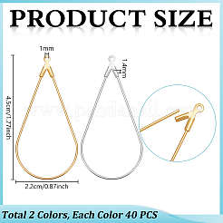 80Pcs 2 Colors Brass Pendants&nbsp;KK-UN0006-14
