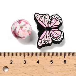 25Pcs Butterfly & Round Silicone Focal Beads&nbsp;SIL-L005-02D