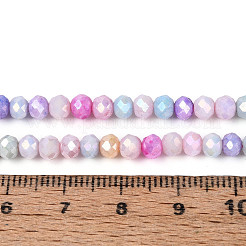 Anti-Tarnish Electroplate Rondelle Glass Beads Strands&nbsp;EGLA-T021-4mm-17-11