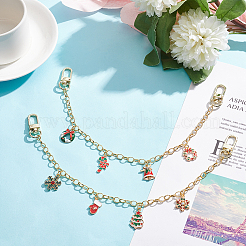 2Pcs 2 Style Christmas Themed Brass Chain Bag Handles&nbsp;FIND-WR0006-74