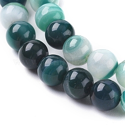 Natural Striped Agate/Banded Agate Beads Strands&nbsp;X-G-G582-6mm-48