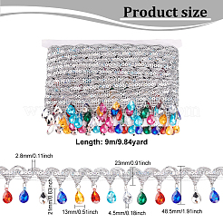 Polyester Tassel Lace Ribbon&nbsp;OCOR-WH0079-75C