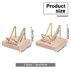 2Pcs 2 Style Brass Crystal Mineral Display Easels&nbsp;ODIS-FG0001-47