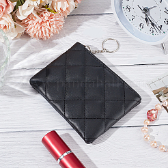 Rhombus Pattern PU Leather Zip Pouches&nbsp;ABAG-WH0040-12B-09