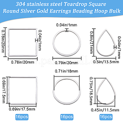 48Pcs 3 Styles 304 Stainless Steel Linking Ring&nbsp;STAS-BBC0005-29