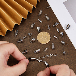 150Pcs 9 Styles 304 Stainless Steel Folding Crimp Ends&nbsp;STAS-FH0002-44