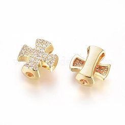 Brass Micro Pave Cubic Zirconia Slide Charms&nbsp;ZIRC-G166-38G
