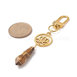 Wire Wrapped Gemstone Bullet Pendant Decoration&nbsp;HJEW-JM00942