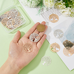40Pcs 4 Styles Rack Plating Brass Filigree Pendants&nbsp;KK-DC0003-06