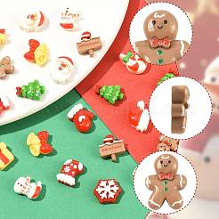 48Pcs 12 Styles Christmas Opaque Resin Decoden Cabochons&nbsp;CRES-FS0001-34B