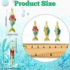 6Pcs 3 Styles Brass Enamel Pendants&nbsp;KK-CJ0005-59