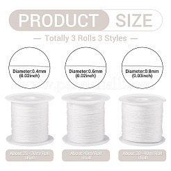 3 Rolls 3 Styles Nylon Braided Cord&nbsp;NWIR-TADJ00001-01