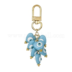 Heart with Evil Eye Resin Pendant Decorations&nbsp;HJEW-JM01089