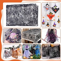 Halloween Spider & Spider Web Polyester Gauze Fabric&nbsp;AJEW-WH0314-677B