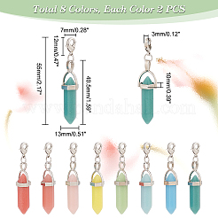 Double Terminated Pointed/Bullet Shape  Synthetic Luminous Stone Pendant Decoration&nbsp;HJEW-AB00379