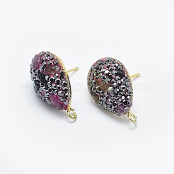 Natural Tourmaline Stud Earring Findings&nbsp;RB-L031-27