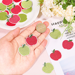 20Pcs 2 Colors Apple Shape Cloth Embroidery Applqiues&nbsp;PATC-CA0001-13