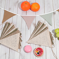 3Pcs 2 Styles Linen & Twine Pennant Flags Banners&nbsp;DIY-WR0005-42