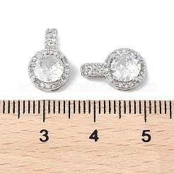 Brass Micro Pave Cubic Zirconia Pendants&nbsp;KK-R219-25P