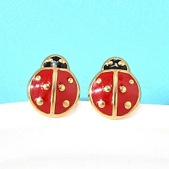 Ladybug 304 Stainless Steel Stud Earrings for Women&nbsp;EJEW-K243-15G
