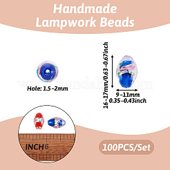 Handmade Foil Glass Lampwork Beads&nbsp;LAMP-CD0001-04
