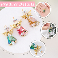 9Pcs 3 Colors Glass Pendants&nbsp;PALLOY-SP00006