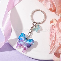 Glass & Acrylic Butterfly Keychain&nbsp;KEYC-JKC00649-04