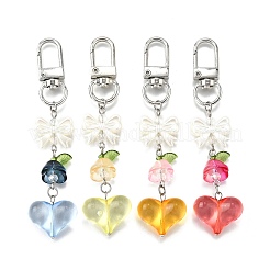 4Pcs Glass & Acrylic Pendant Decoration&nbsp;HJEW-TA00353