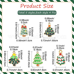 20Pcs 5 Styles Christmas Theme Alloy Enamel Pendants&nbsp;ENAM-YW0006-79