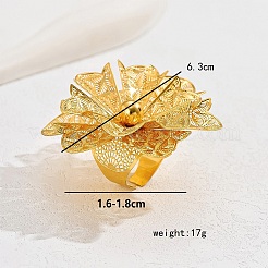 Luxurious Iron Hollow Flower Cuff Ring for Women's Wedding Party Accessories&nbsp;VZ5579
