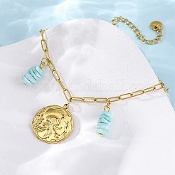 304 Stainless Steel Cable Chain Charm Bracelets&nbsp;BJEW-L708-02G