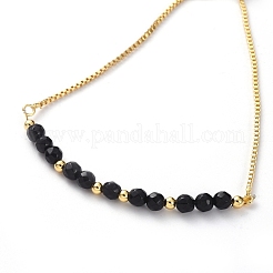 Adjustable Natural Dyed & Heated Black Agate Slider Bracelets&nbsp;BJEW-JB04929-01