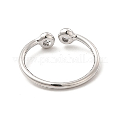 Clear Cubic Zirconia Open Cuff Ring&nbsp;RJEW-G274-01P